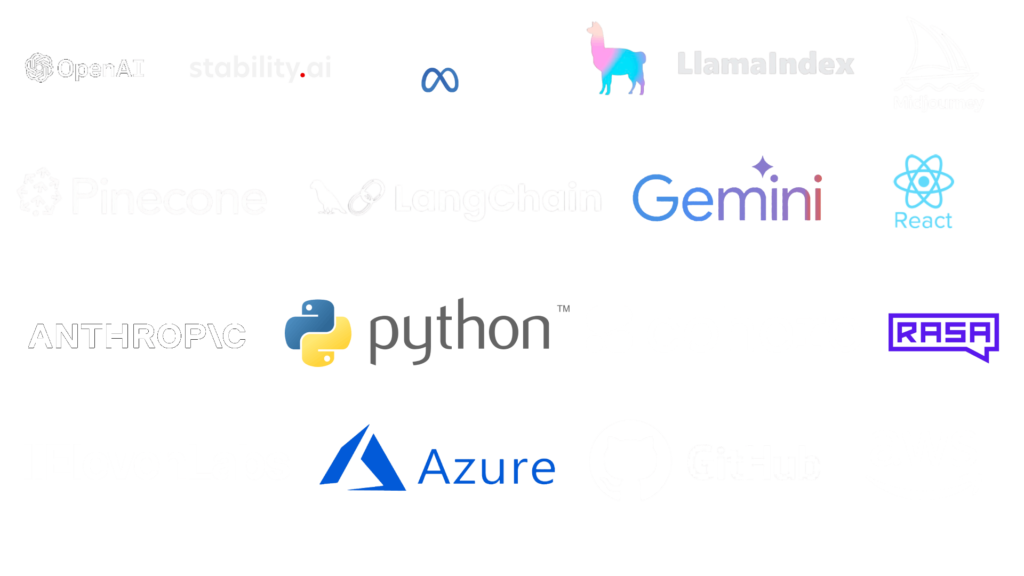 Technologies used to deliver custom AI based Projects.